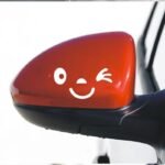 Cute Smiley Face Reflective Mirror Stickers for Cars - 2pcs - Image 5