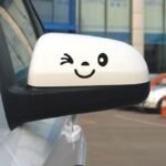 Cute Smiley Face Reflective Mirror Stickers for Cars - 2pcs - Image 4