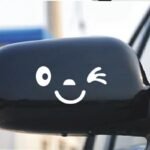 Cute Smiley Face Reflective Mirror Stickers for Cars - 2pcs - Image 6