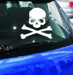 Reflective Skull & Crossbones Car Stickers for Fuel Cap and Mirrors - Image 4