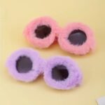Luxury Plush Round Sunglasses - Women's Fluffy Fur-Trimmed Fashion Eyewear - Image 3