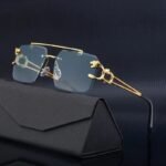 Unisex Vintage-Inspired Rimless Steampunk Sunglasses - Image 2
