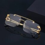 Unisex Vintage-Inspired Rimless Steampunk Sunglasses - Image 3