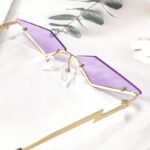 UV400 Retro Rimless Tassel Sunglasses - Polarized Cat Eye Shades - Image 4