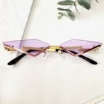 UV400 Retro Rimless Tassel Sunglasses - Polarized Cat Eye Shades - Image 3
