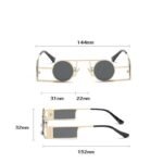 Unisex Punk Style Round Sunglasses with UV400 Protection - Image 6