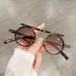 Chic Vintage Round Sunglasses for Women and Men - Small Frame, Gradient Lenses, UV Protection - Image 4
