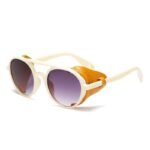 High-Quality Steampunk Round Sunglasses - UV400 Vintage Shades for Men and Women - Image 6