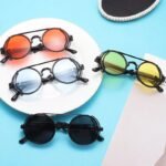 Chic Punk-Style Round Sunglasses - Image 7