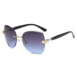 Elegant Oversized Rimless Diamond Sunglasses - Sexy Square Sunnies for Women - Image 6