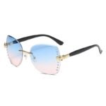 Elegant Oversized Rimless Diamond Sunglasses - Sexy Square Sunnies for Women - Image 4