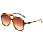 Vintage Oversized Pilot Sunglasses - Fashionable UV400 Protective Eyewear for Men and Women - Image 6