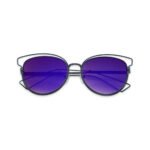Women’s Blue Gradient Wire-Detail Sunglasses - Image 2