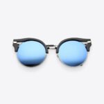 Women’s Black & Blue Half-Frame Cat-Eye Sunglasses