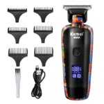 Professional Digital Hair Clipper with Random Graffiti Design - Multifunctional Electric Trimmer for Men