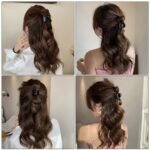 Elegant Feather Shuttlecock Hair Claw - Fashionable High Ponytail Hair Clip for Women - Image 4