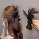 Elegant Feather Shuttlecock Hair Claw - Fashionable High Ponytail Hair Clip for Women - Image 3