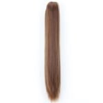 24-Inch Heat Resistant Straight Synthetic Ponytail - Clip-On Long Hair Extension for Women