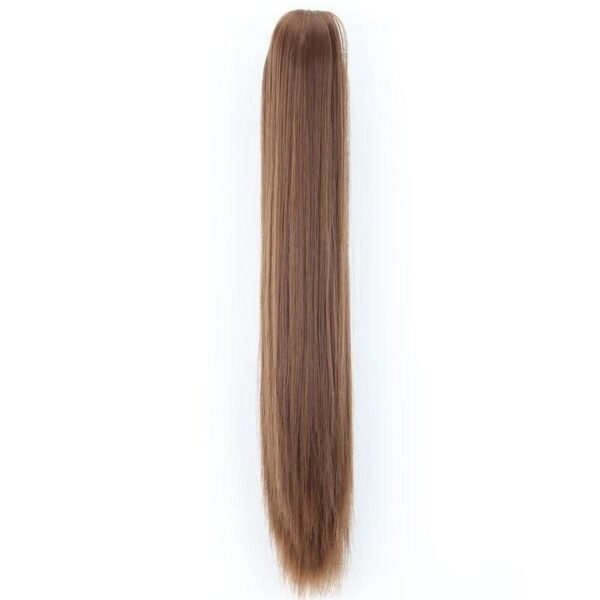 24-Inch Heat Resistant Straight Synthetic Ponytail - Clip-On Long Hair Extension for Women