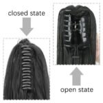 24-Inch Heat Resistant Straight Synthetic Ponytail - Clip-On Long Hair Extension for Women - Image 3