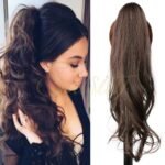 32inch Ombre Curly Clip-In Ponytail Extension, Synthetic Blonde Hairpiece for Daily Wear - Image 3