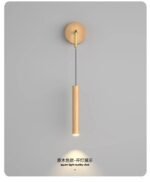 Modern Nordic Walnut Wooden Wall Lamp - Image 4