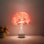 Chic White Feather LED Table Lamp - Fashionable Modern Decor for Bedroom & Living Room - Image 3