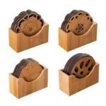 Creative Lotus Flower Wooden Drink Coasters - Stylish Home Decor - Image 2