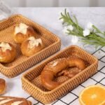 Handmade Woven Wicker Storage Trays - Square Bread Fruit Food Organizing Baskets - Image 5