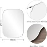 Elegant Silver Glass Mirror for Vanity and Wall Decor, 18"x 24" - Ideal for Bathroom, Bedroom, and Living Room - Image 7