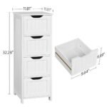 Elegant White Wooden Bathroom Cabinet with 4 Drawers - Image 2
