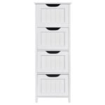 Elegant White Wooden Bathroom Cabinet with 4 Drawers - Image 7