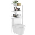 White 3-Tier Over-The-Toilet Metal Storage Rack - Image 3