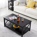 Elegant Black Coffee Table with Storage Shelf for Modern Living Room - Image 4