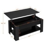 Sleek 38.6" Lift Top Coffee Table with Storage - Image 5