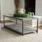 Modern Slate Grey Coffee Table with Storage Shelf - Image 2