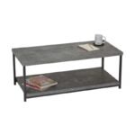 Modern Slate Grey Coffee Table with Storage Shelf - Image 7