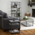 Modern Slate Grey Coffee Table with Storage Shelf - Image 3
