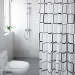 Modern Geometric Plaid Shower Curtain - Waterproof, Eco-Friendly, Japan Style