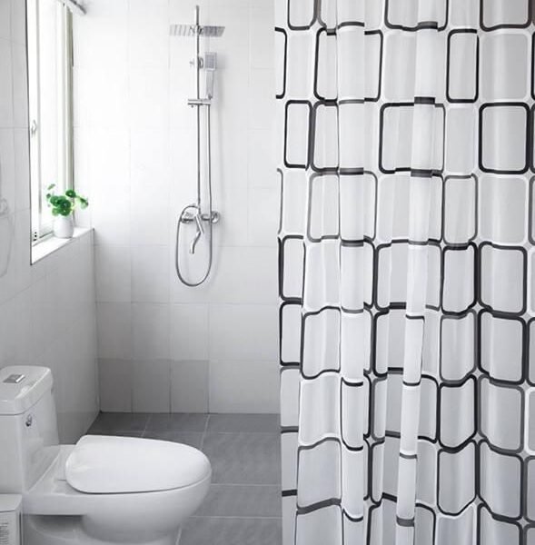 Modern Geometric Plaid Shower Curtain - Waterproof, Eco-Friendly, Japan Style