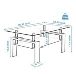 Elegant Rectangle Tempered Glass Coffee Table with Metal Legs - Image 6