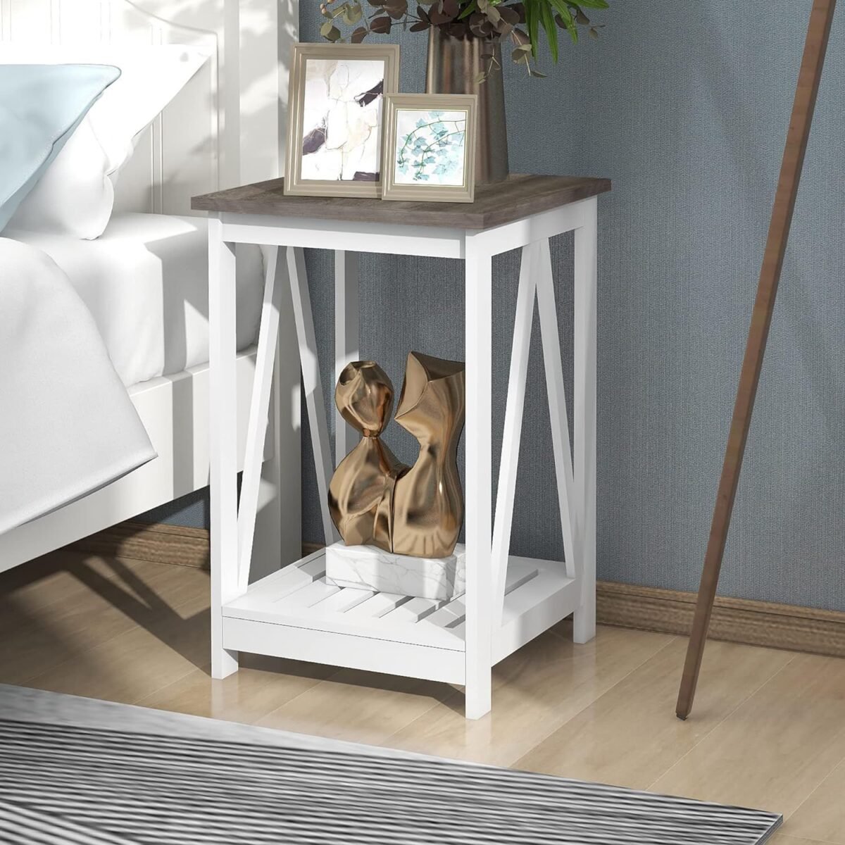 45097-37fbbe.jpg Elegant Square End Table with Slats - Image 7