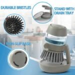 Eco-Friendly Kitchen Scrub Brush with Soap Dispenser and Holder - Image 4
