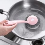 Multi-Purpose Stainless Steel Cleaning Brush with Long Handle - Image 3