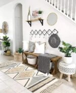 Chic Diamond Boho Cotton Runner Rug with Tassels - Image 4