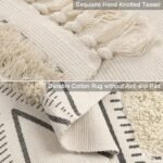 Chic Diamond Boho Cotton Runner Rug with Tassels - Image 5
