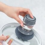 2-in-1 Kitchen Cleaning Brush with Soap Dispenser and Stainless Steel Scourer - Image 6
