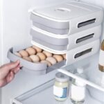 Efficient Space-Saving Refrigerator Egg Organizer with Rolling Drawer