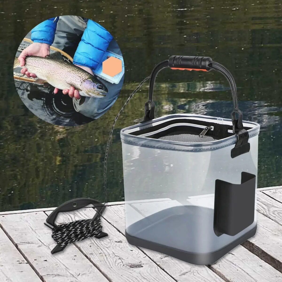 Versatile EVA Collapsible Fishing Bucket: Lightweight & Durable for Outdoor Adventures - Image 4