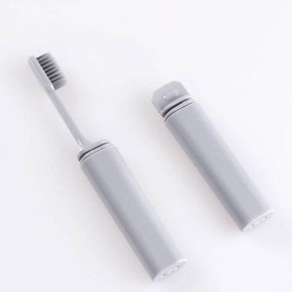 Compact Bamboo Charcoal Folding Toothbrush - Ideal for Travel, Camping & Hiking